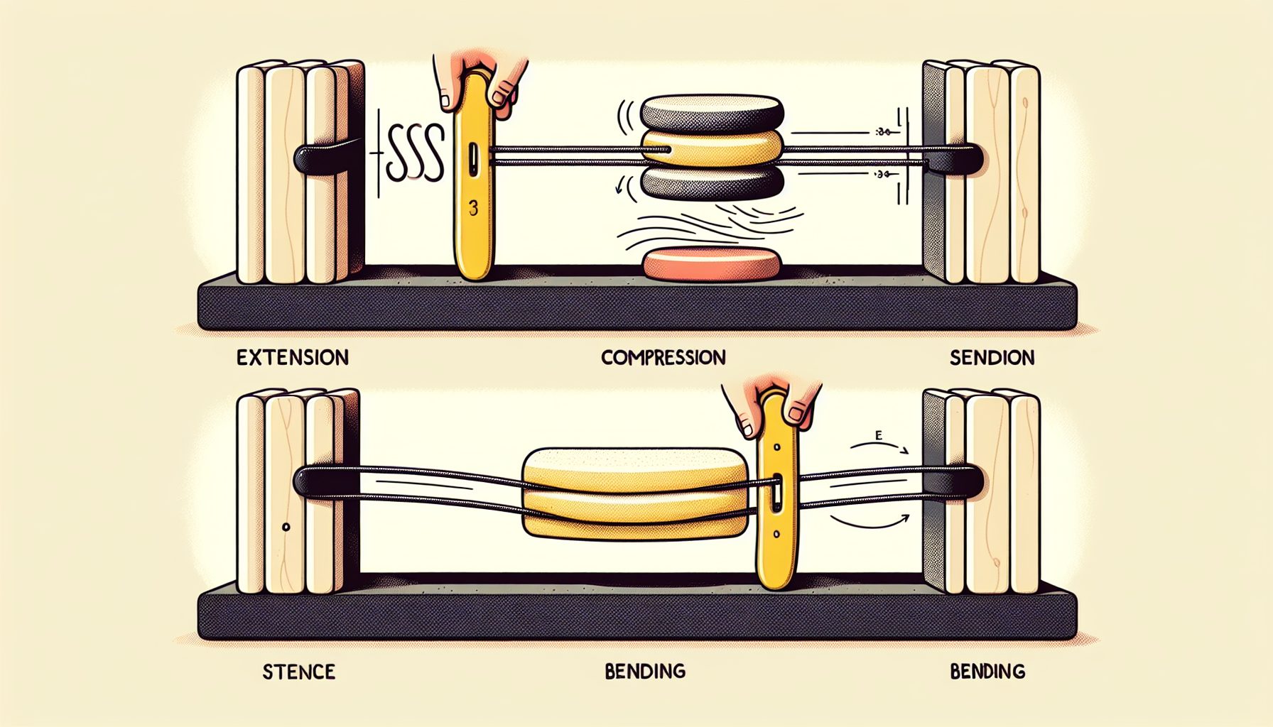 Как отличить растяжение от сжатия и изгиба